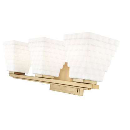 Z-Lite Annalise 24" 3-Light Modern Gold Matte Opal Glass Shade Vanity Light