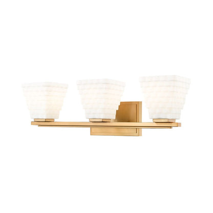 Z-Lite Annalise 24" 3-Light Modern Gold Matte Opal Glass Shade Vanity Light