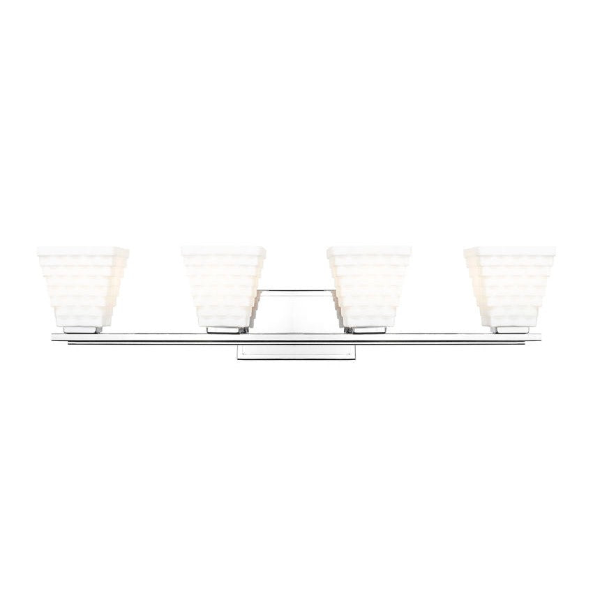 Z-Lite Annalise 32" 4-Light Chrome Matte Opal Glass Shade Vanity Light