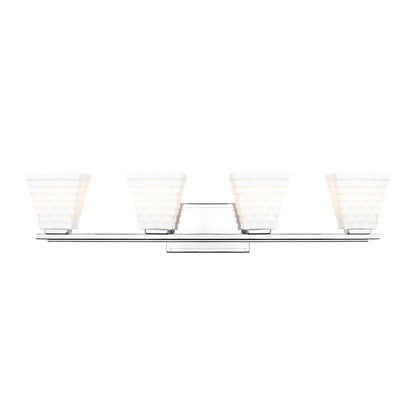 Z-Lite Annalise 32" 4-Light Chrome Matte Opal Glass Shade Vanity Light