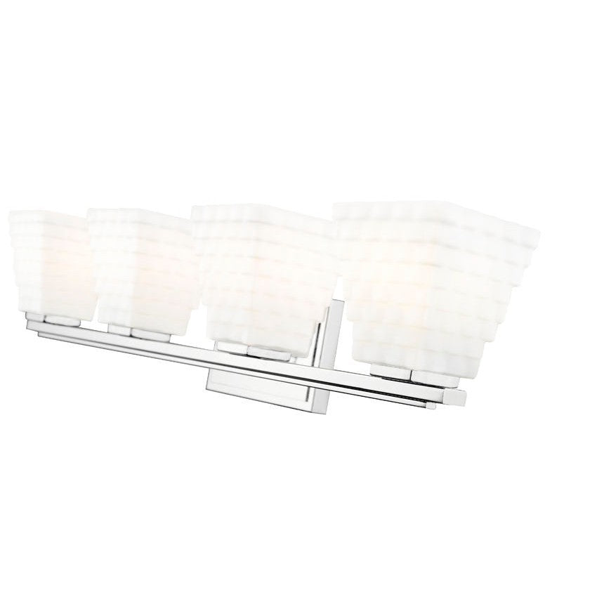 Z-Lite Annalise 32" 4-Light Chrome Matte Opal Glass Shade Vanity Light