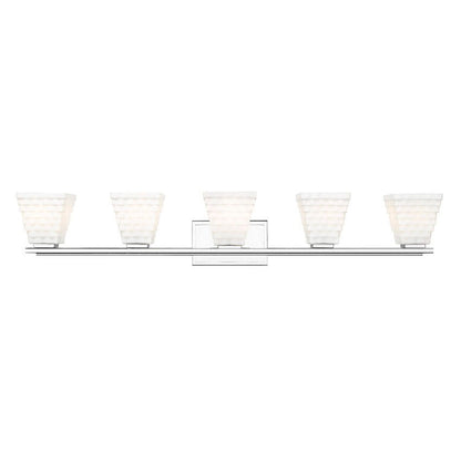 Z-Lite Annalise 42" 5-Light Chrome Matte Opal Glass Shade Vanity Light