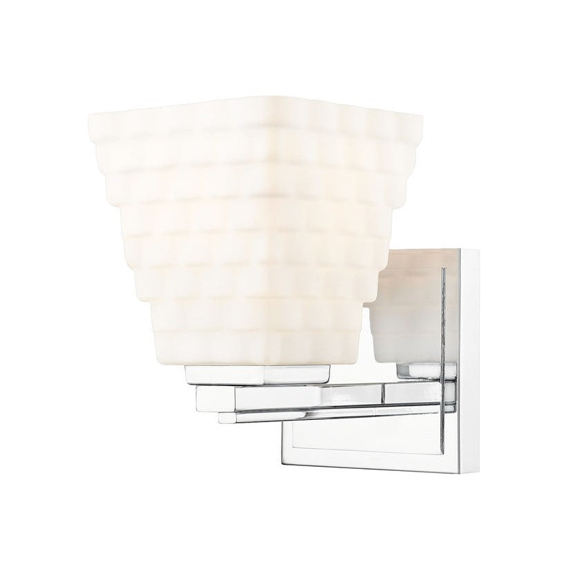 Z-Lite Annalise 7" 1-Light Chrome Matte Opal Glass Shade Wall Sconce