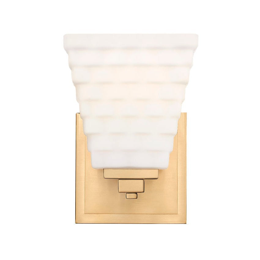 Z-Lite Annalise 7" 1-Light Modern Gold Matte Opal Glass Shade Wall Sconce