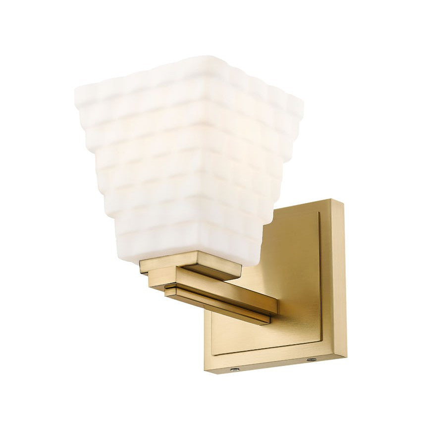 Z-Lite Annalise 7" 1-Light Modern Gold Matte Opal Glass Shade Wall Sconce