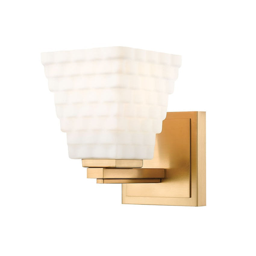 Z-Lite Annalise 7" 1-Light Modern Gold Matte Opal Glass Shade Wall Sconce