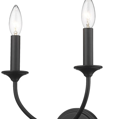 Z-Lite Arabella 2-Light Candelabra Matte Black Steel Frame Wall Sconce