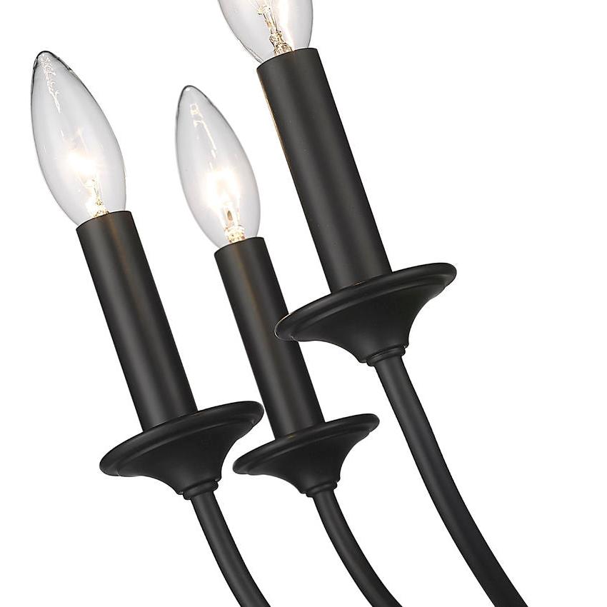 Z-Lite Arabella 3-Light Candelabra Matte Black Steel Frame Wall Sconce