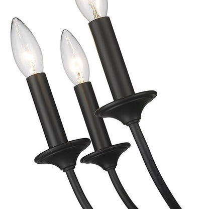 Z-Lite Arabella 3-Light Candelabra Matte Black Steel Frame Wall Sconce