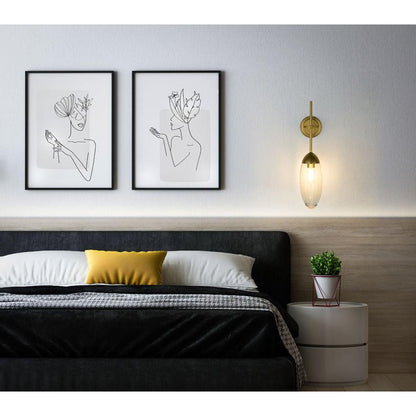 Z-Lite Arden 1-Light Rubbed Brass Iron Frame Clear Glass Shade Wall Sconce