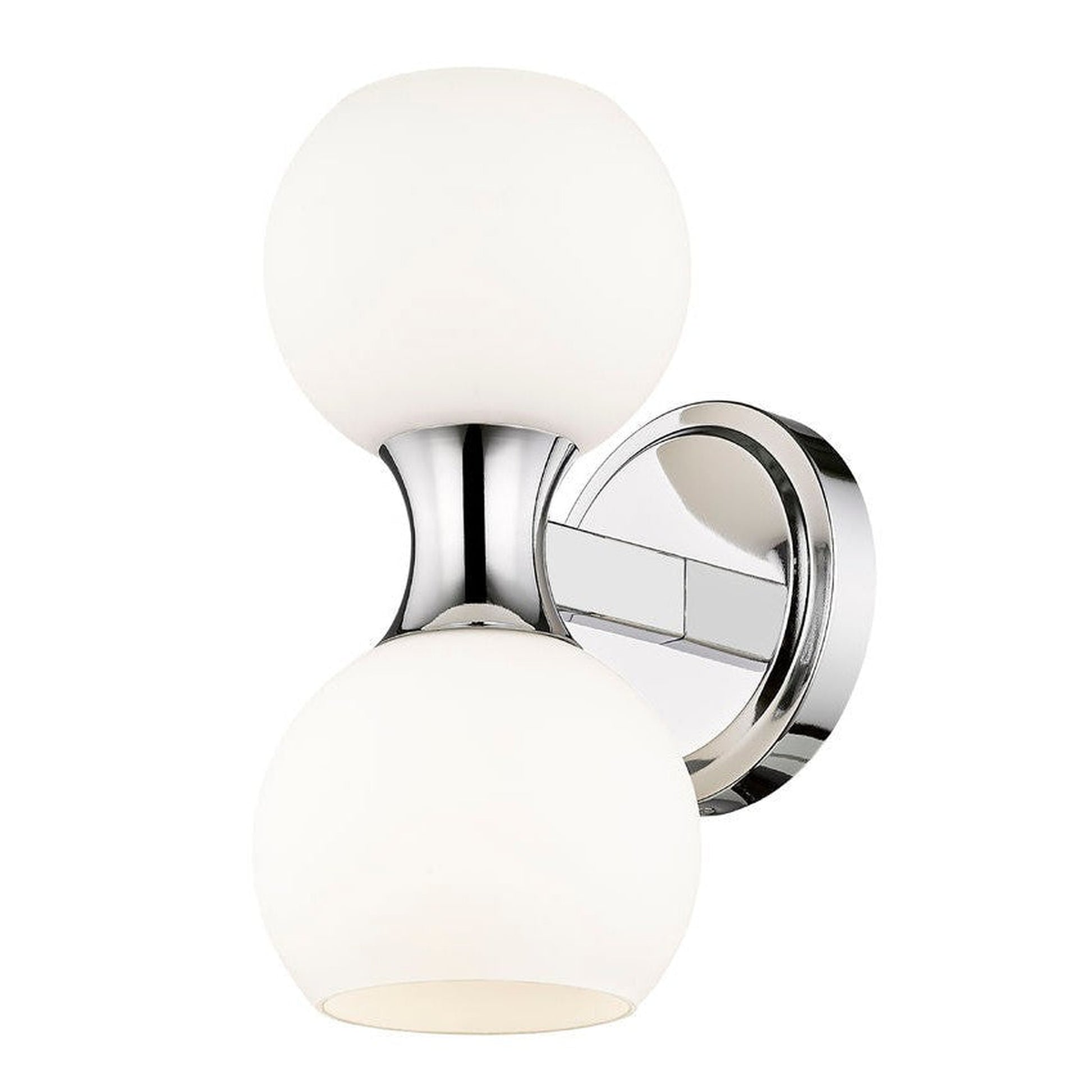 Z-Lite Artemis 5" 2-Light Chrome and Matte Opal Glass Shade Wall Sconce