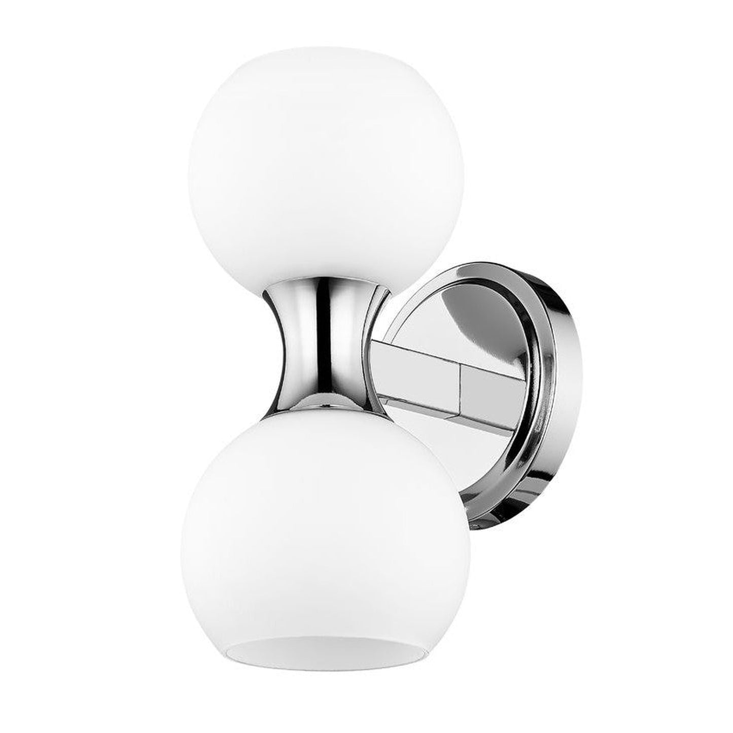 Z-Lite Artemis 5" 2-Light Chrome and Matte Opal Glass Shade Wall Sconce