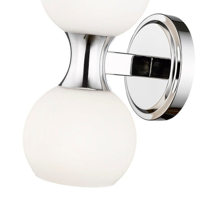Z-Lite Artemis 5" 2-Light Chrome and Matte Opal Glass Shade Wall Sconce