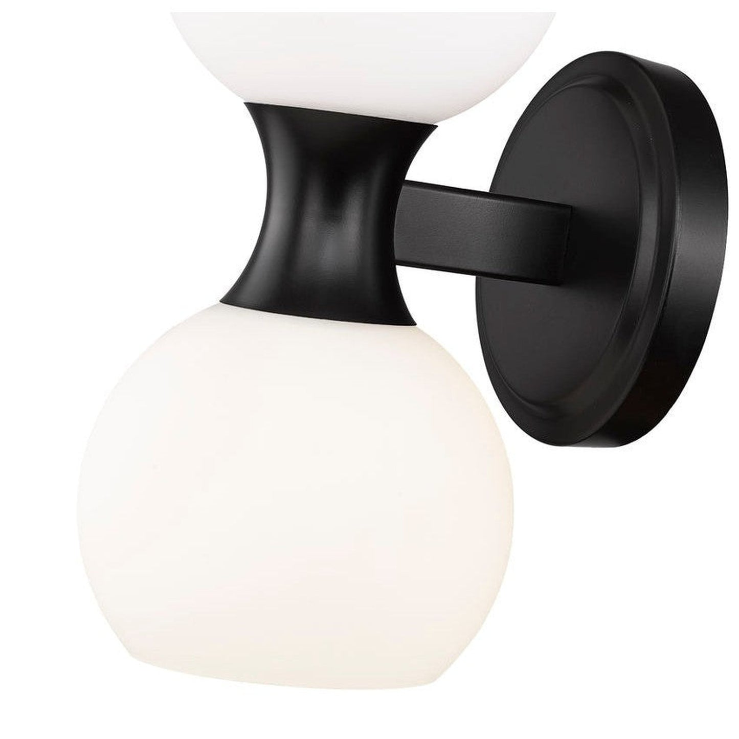 Z-Lite Artemis 5" 2-Light Matte Black and Matte Opal Glass Shade Wall Sconce