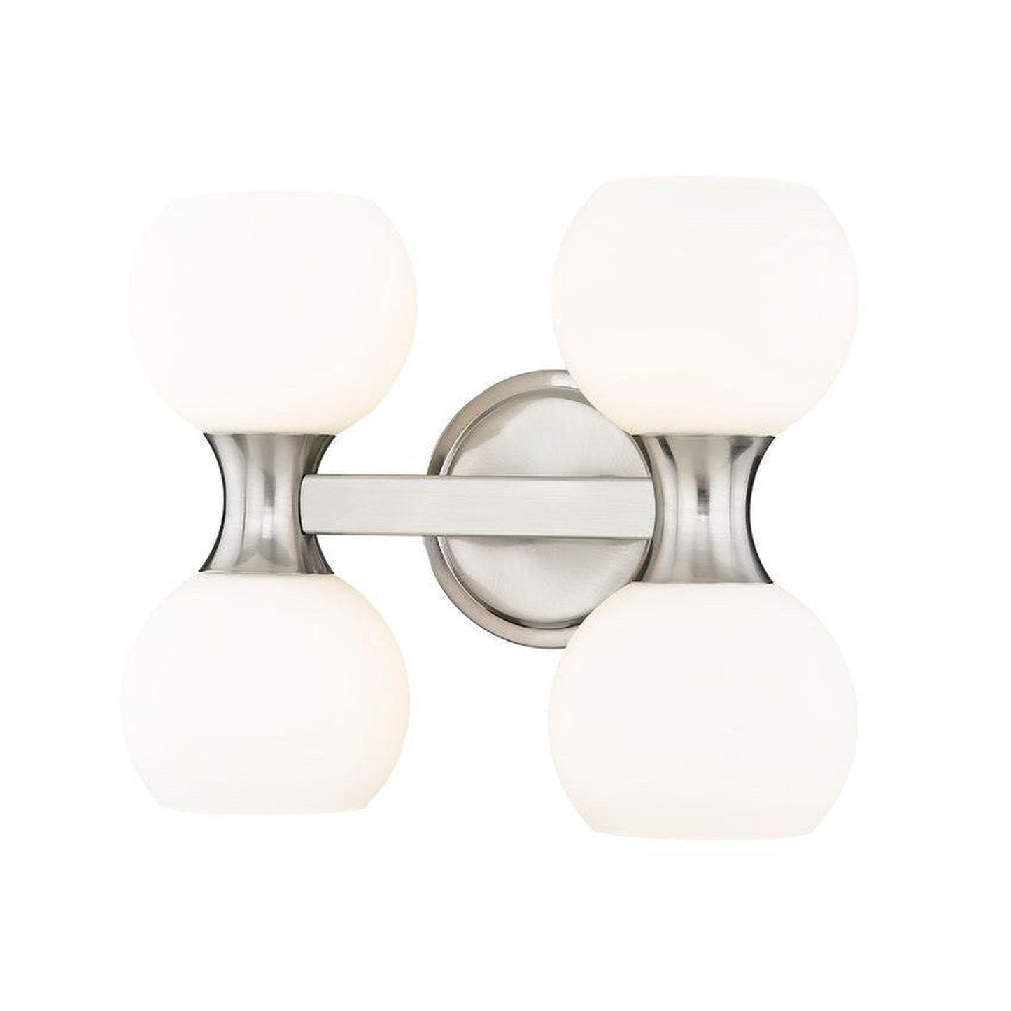 Z-Lite Artemis 5" 4-Light Brushed Nickel and Matte Opal Glass Shade Vanity Light
