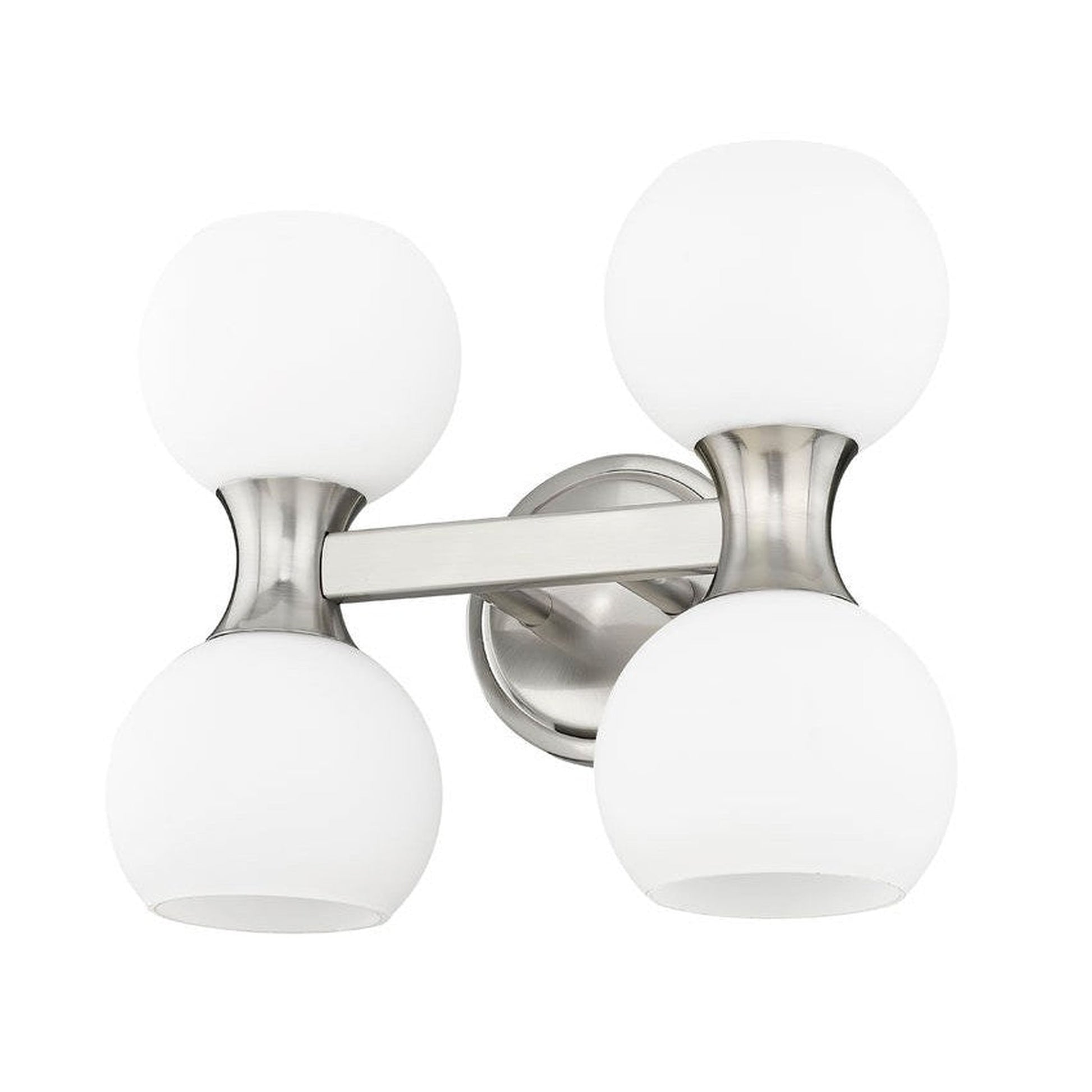 Z-Lite Artemis 5" 4-Light Brushed Nickel and Matte Opal Glass Shade Vanity Light