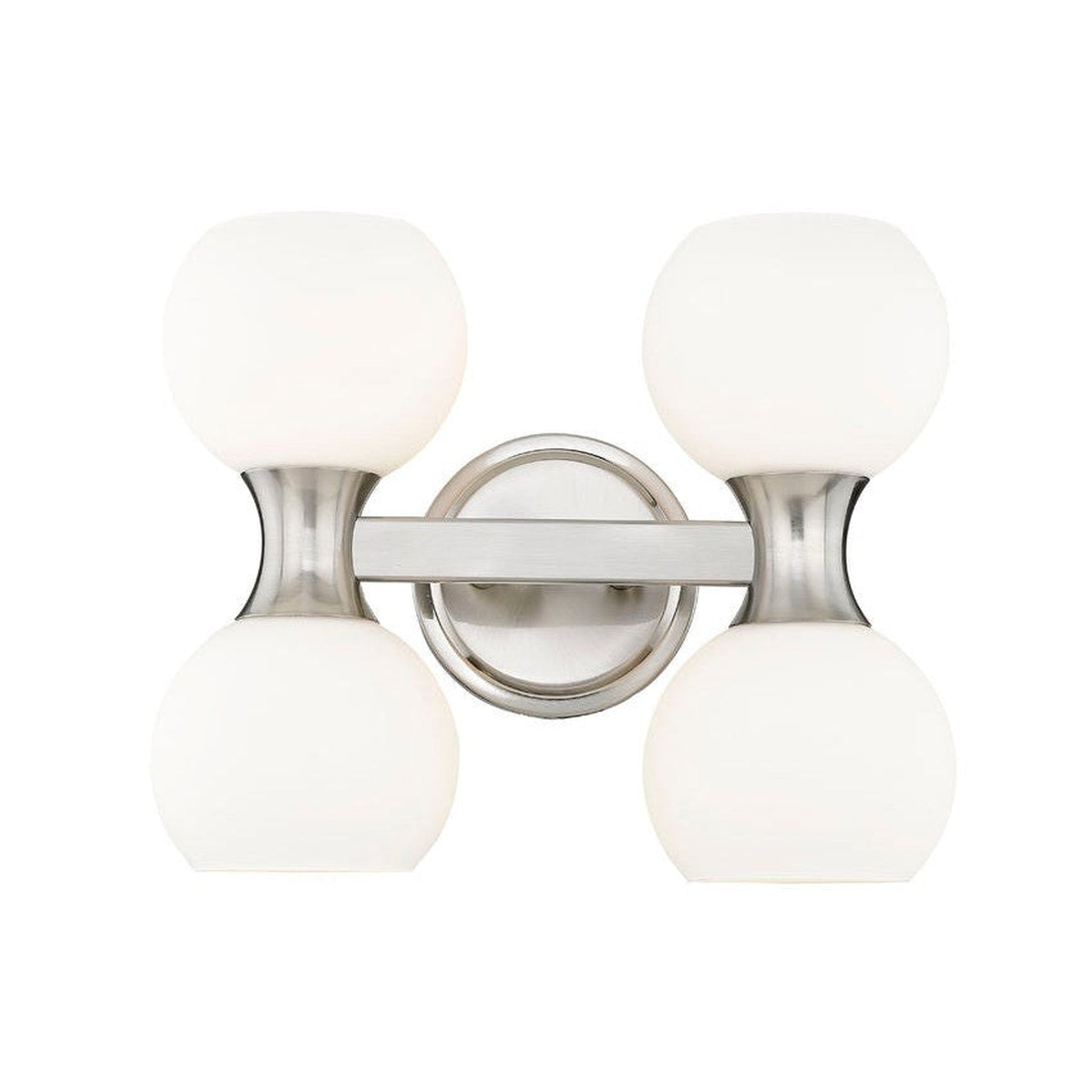 Z-Lite Artemis 5" 4-Light Brushed Nickel and Matte Opal Glass Shade Vanity Light