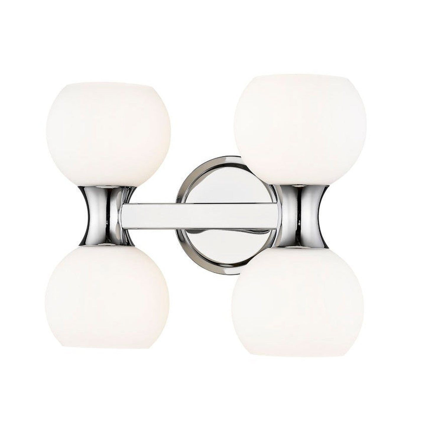 Z-Lite Artemis 5" 4-Light Chrome and Matte Opal Glass Shade Vanity Light