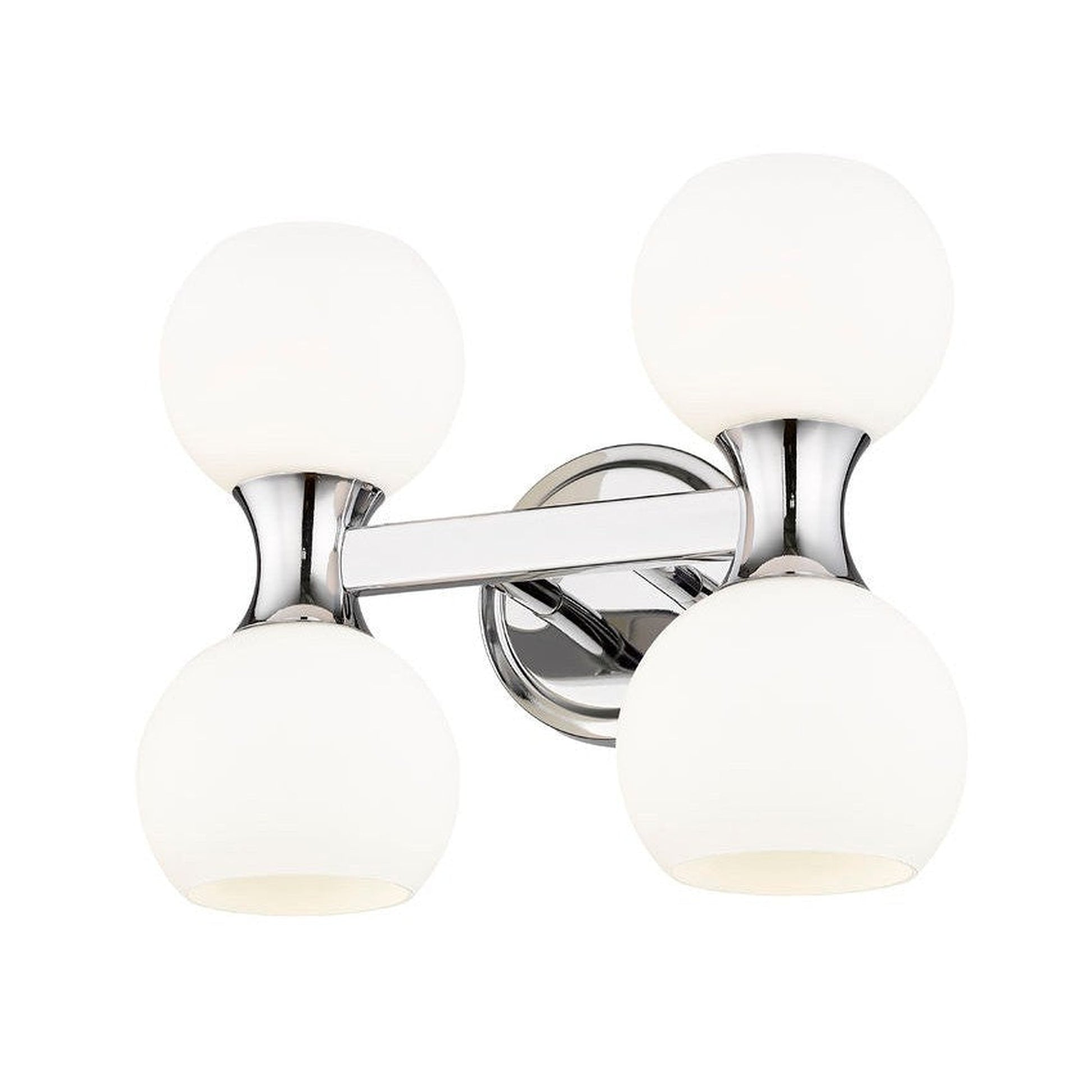 Z-Lite Artemis 5" 4-Light Chrome and Matte Opal Glass Shade Vanity Light