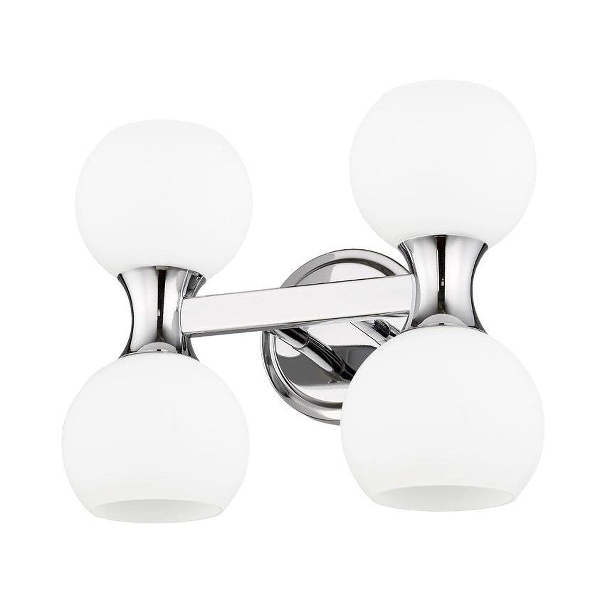 Z-Lite Artemis 5" 4-Light Chrome and Matte Opal Glass Shade Vanity Light