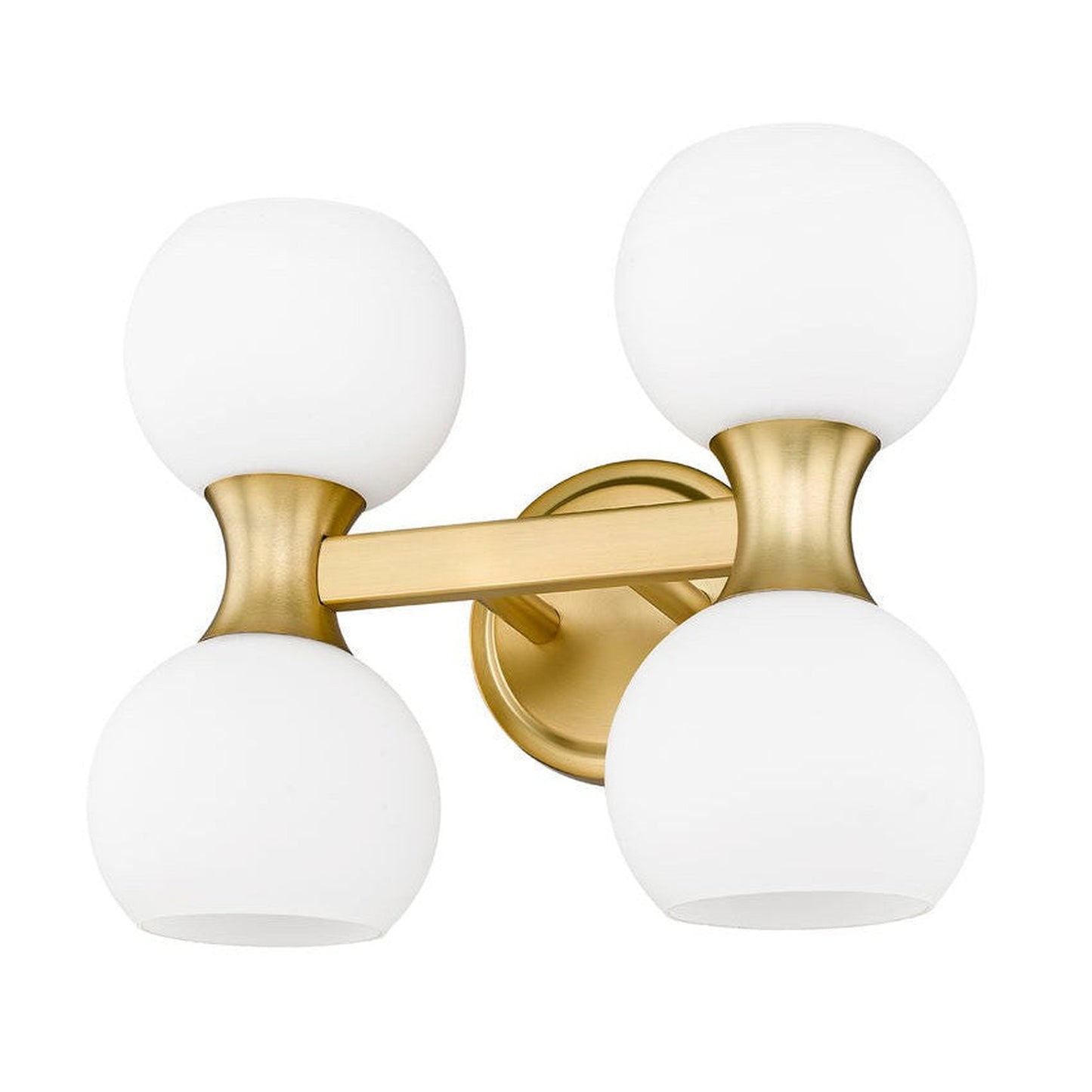 Z-Lite Artemis 5" 4-Light Modern Gold and Matte Opal Glass Shade Vanity Light
