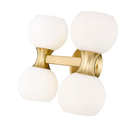 Z-Lite Artemis 5" 4-Light Modern Gold and Matte Opal Glass Shade Vanity Light