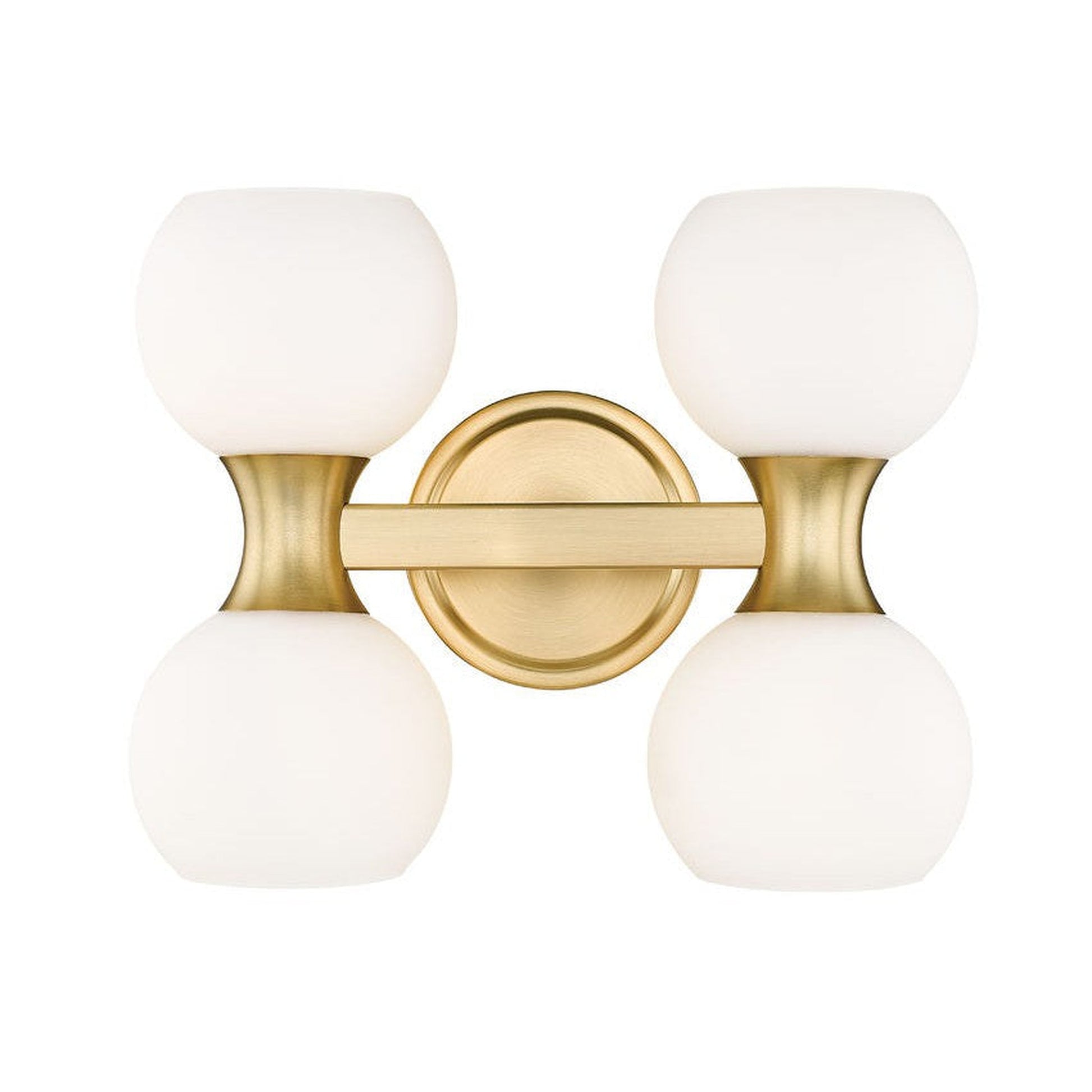 Z-Lite Artemis 5" 4-Light Modern Gold and Matte Opal Glass Shade Vanity Light