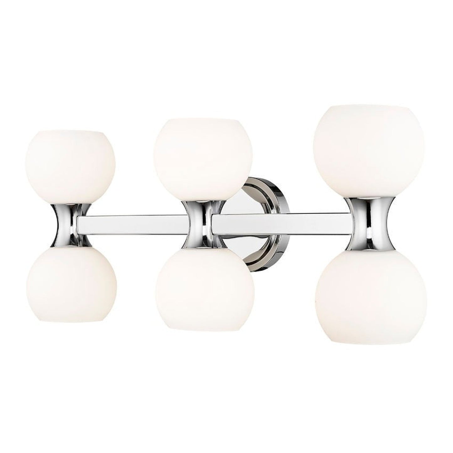 Z-Lite Artemis 5" 6-Light Chrome and Matte Opal Glass Shade Vanity Light