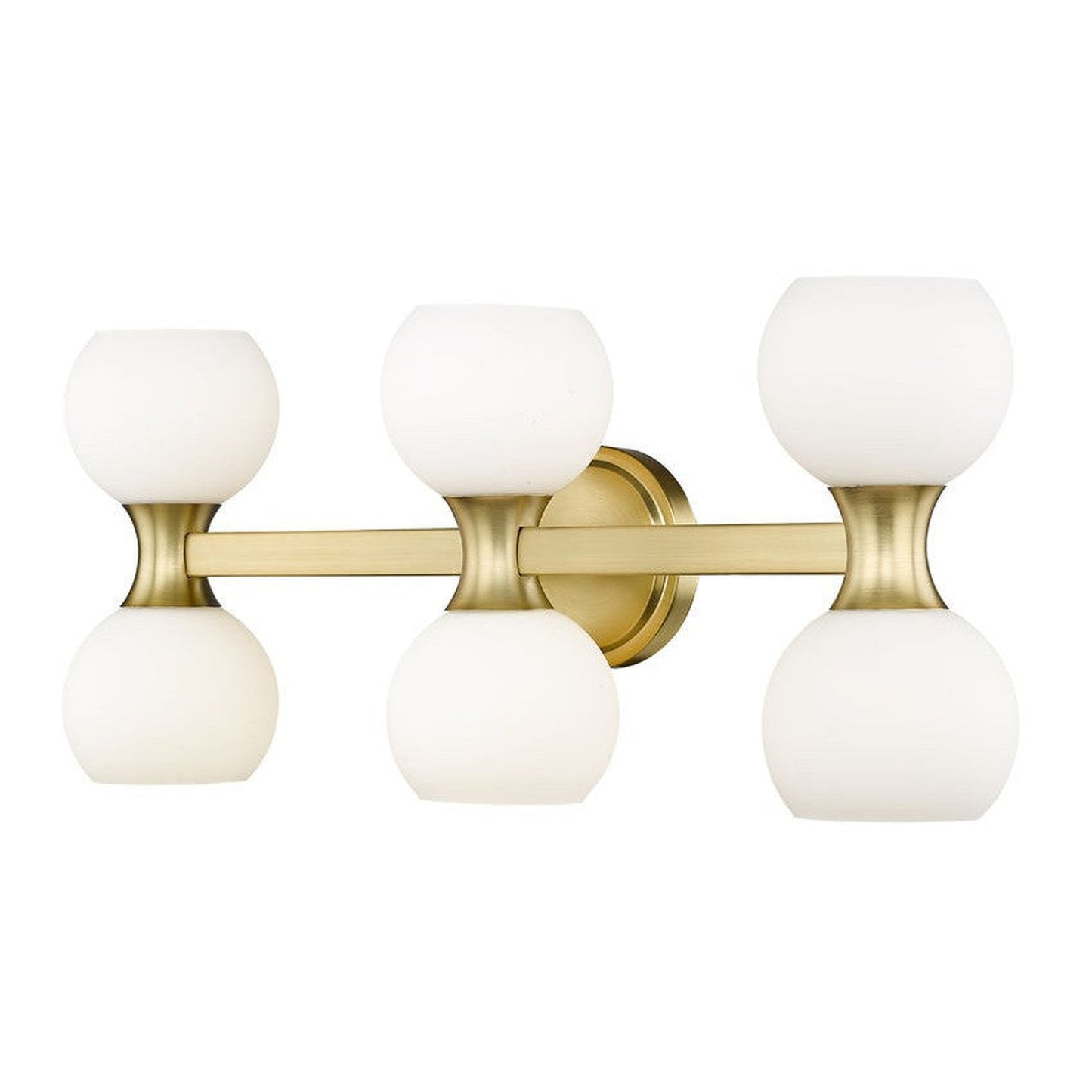 Z-Lite Artemis 5" 6-Light Modern Gold and Matte Opal Glass Shade Vanity Light