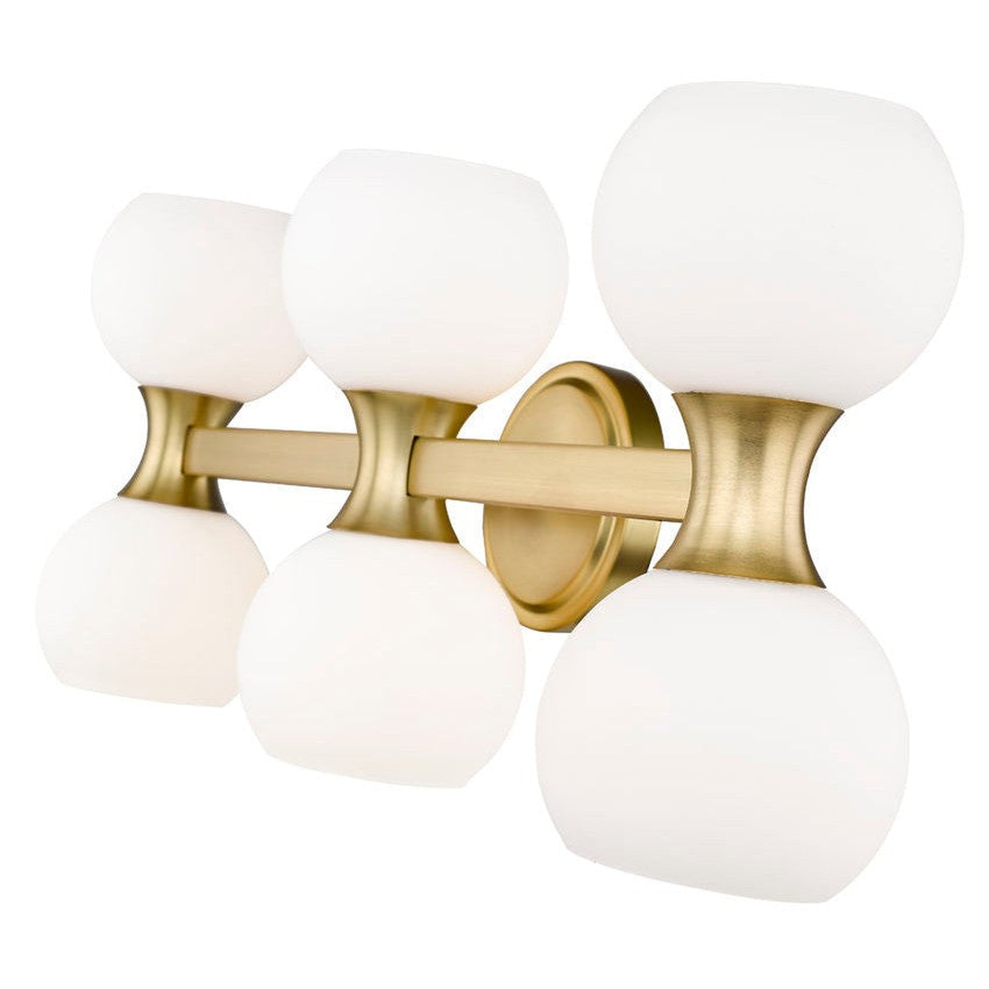 Z-Lite Artemis 5" 6-Light Modern Gold and Matte Opal Glass Shade Vanity Light