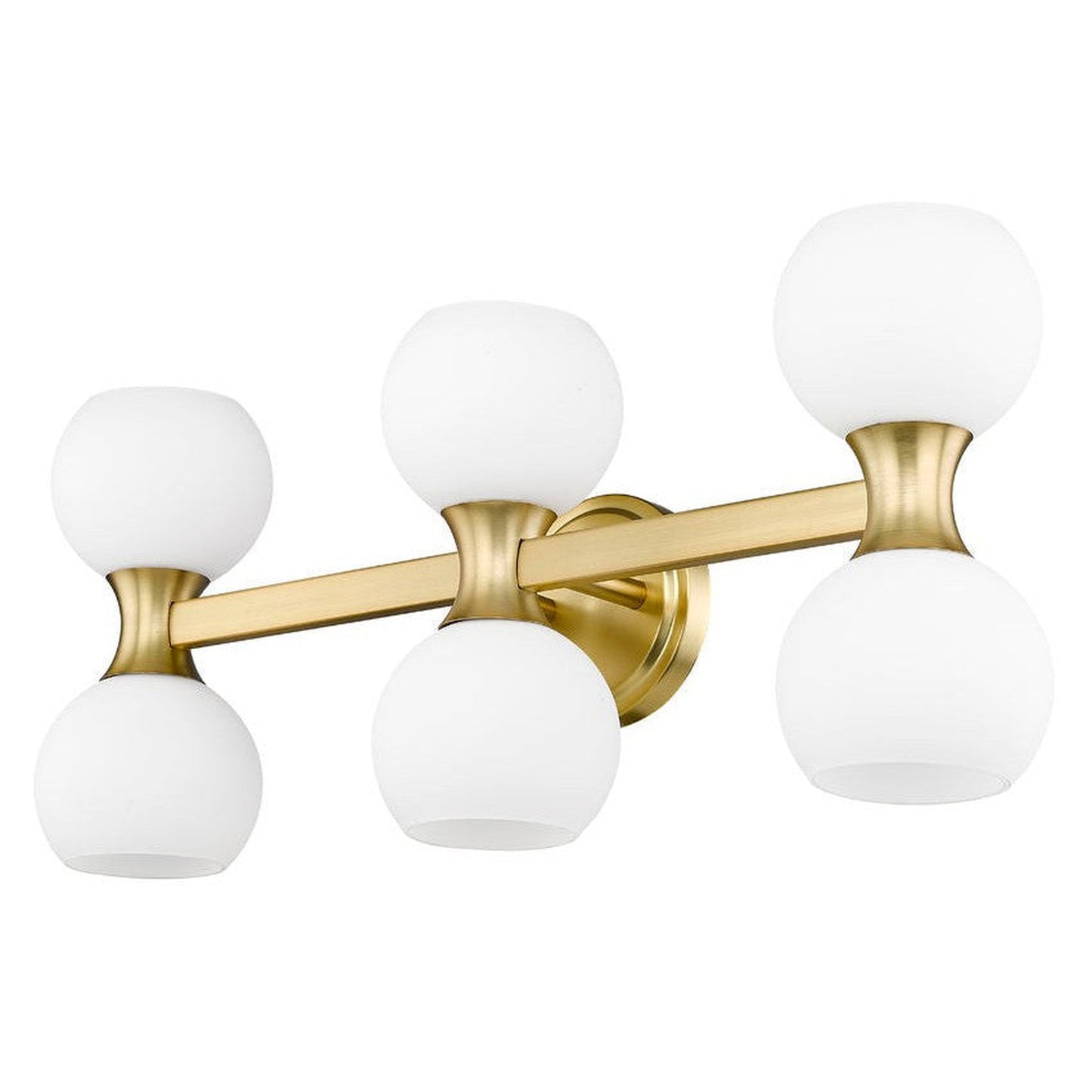 Z-Lite Artemis 5" 6-Light Modern Gold and Matte Opal Glass Shade Vanity Light