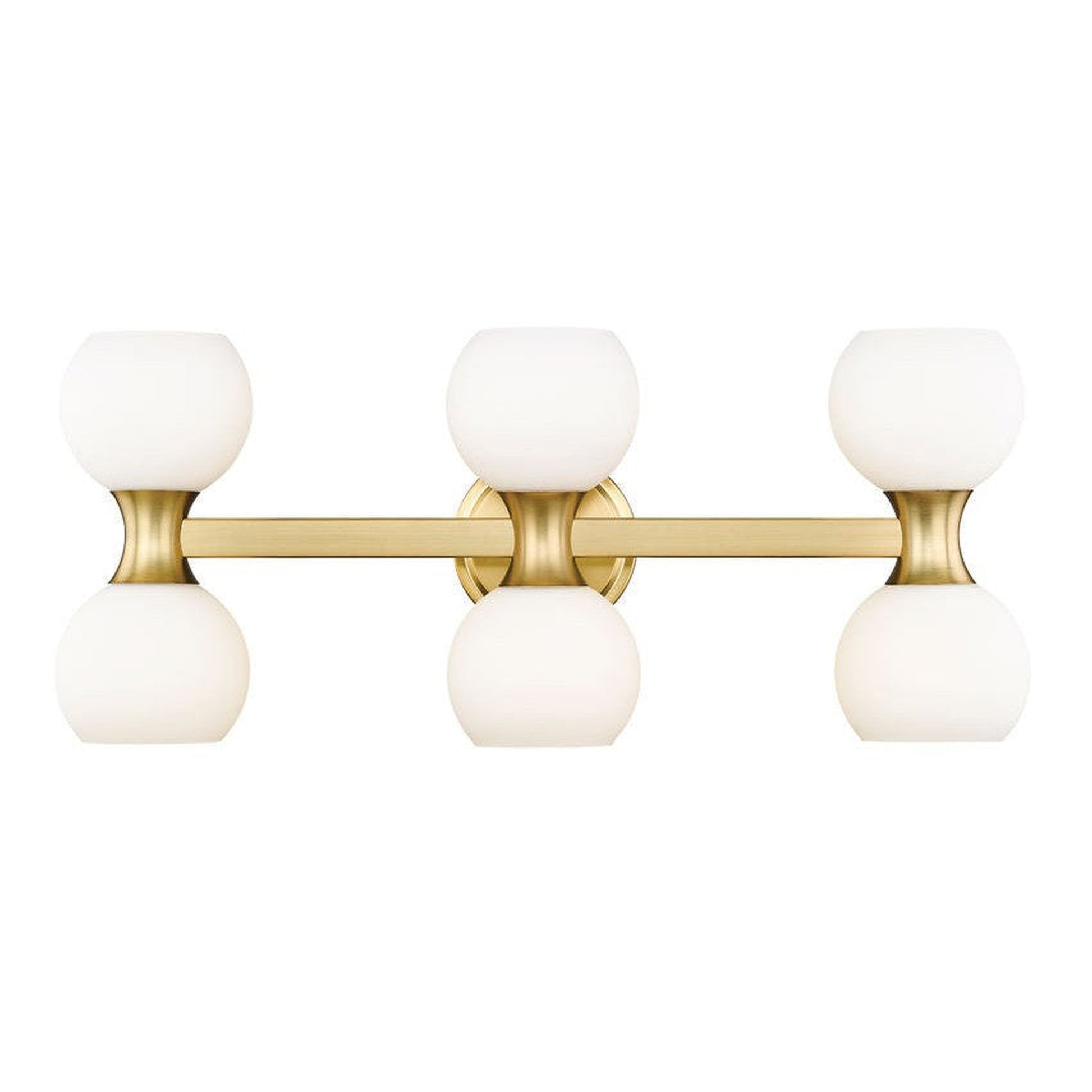 Z-Lite Artemis 5" 6-Light Modern Gold and Matte Opal Glass Shade Vanity Light