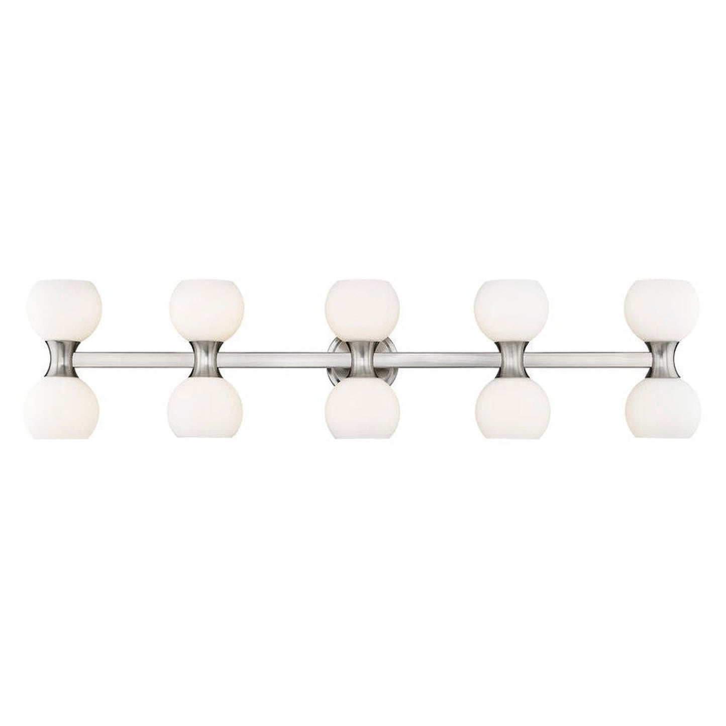 Z-Lite Artemis 7" 10-Light Brushed Nickel and Matte Opal Glass Shade Vanity Light