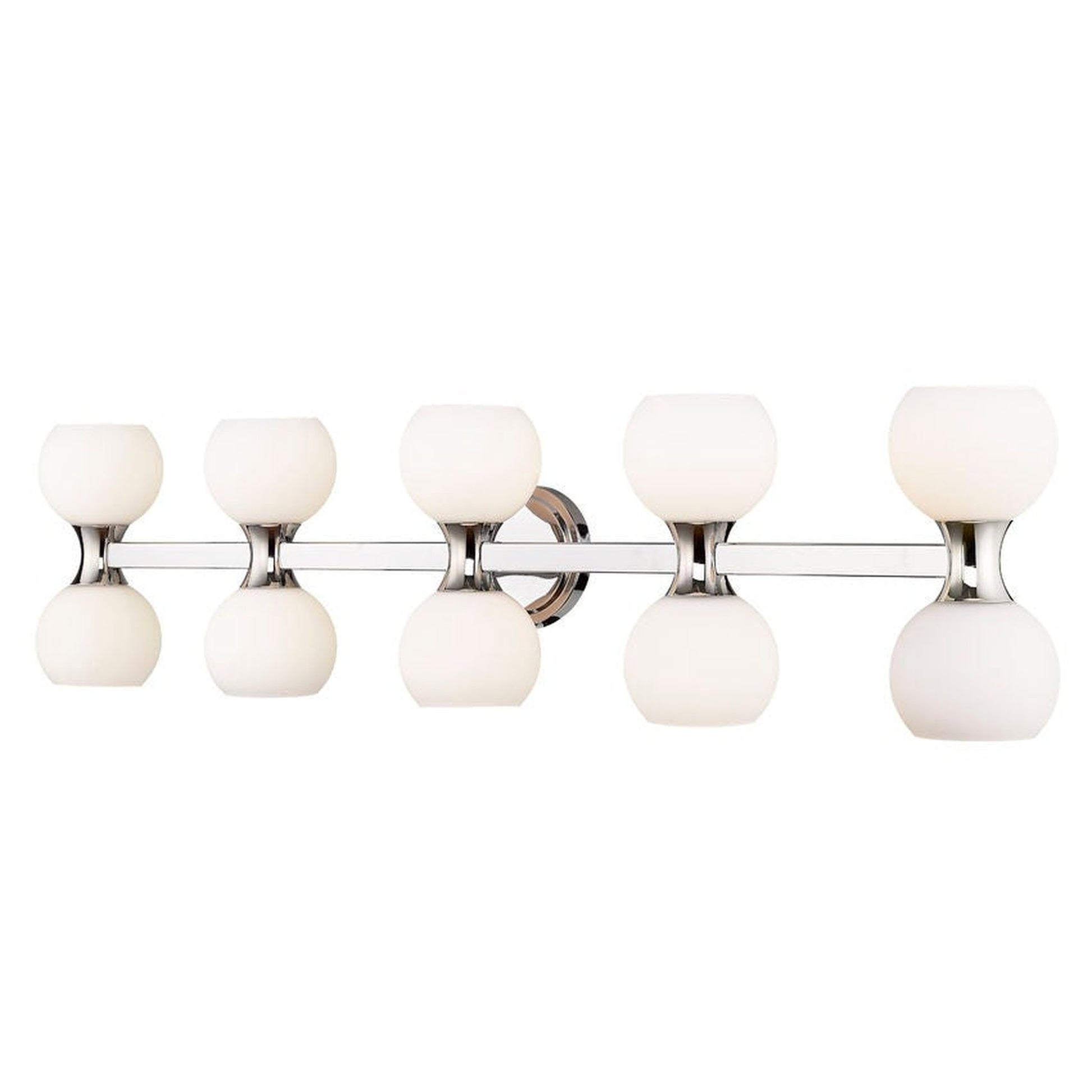 Z-Lite Artemis 7" 10-Light Chrome and Matte Opal Glass Shade Vanity Light