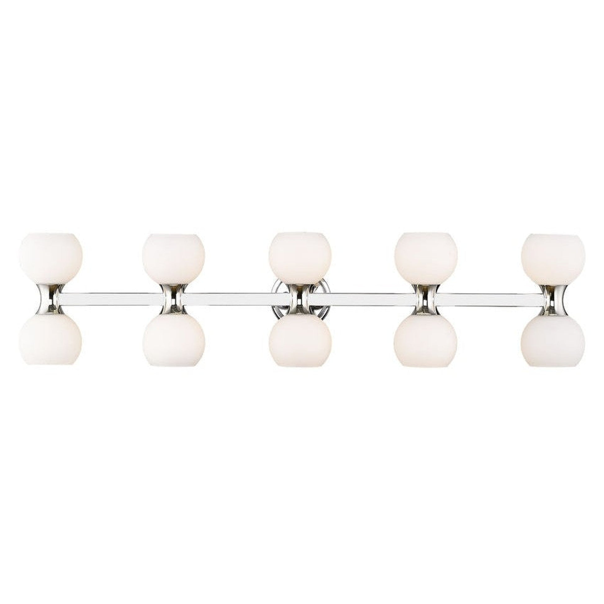 Z-Lite Artemis 7" 10-Light Chrome and Matte Opal Glass Shade Vanity Light