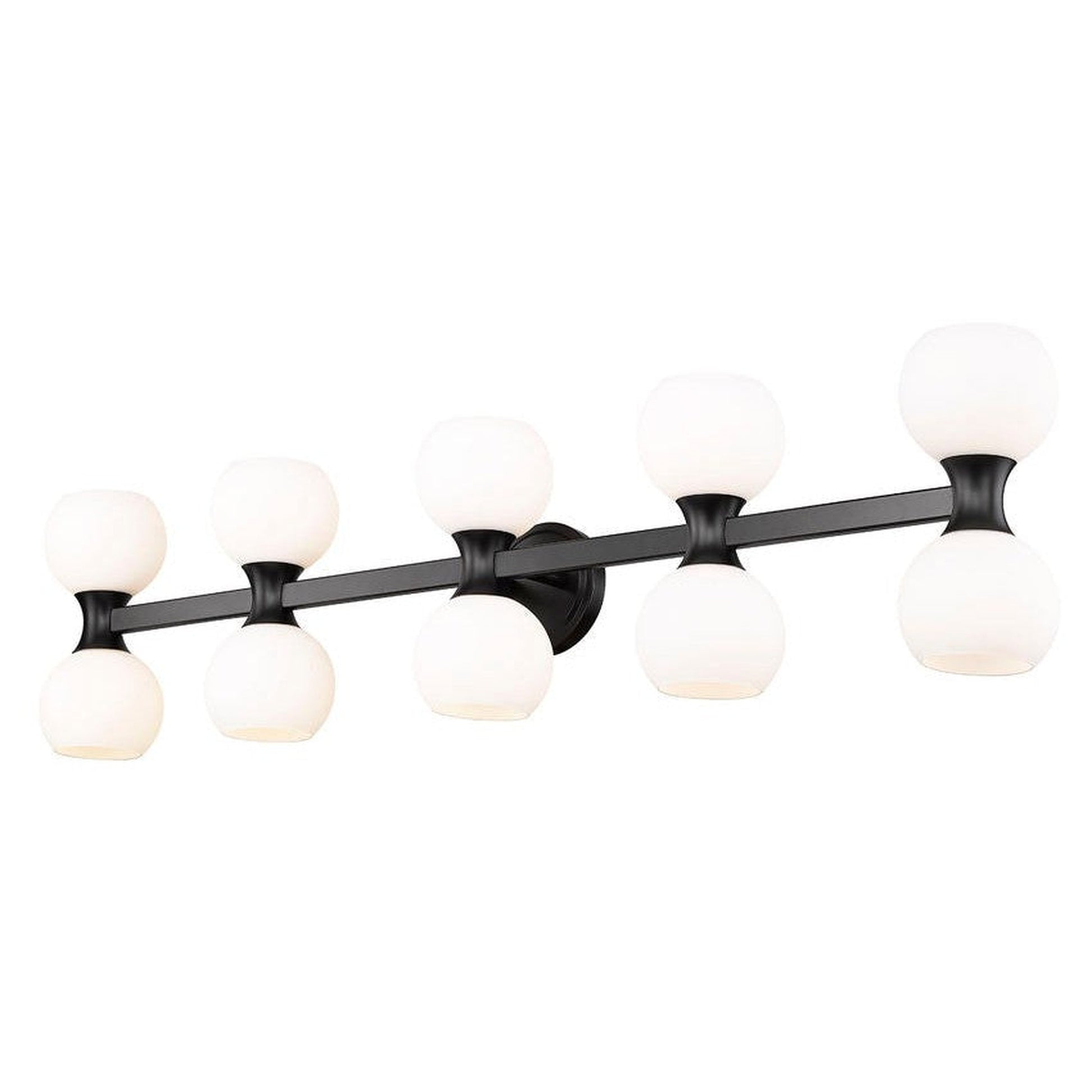 Z-Lite Artemis 7" 10-Light Matte Black and Matte Opal Glass Shade Vanity Light