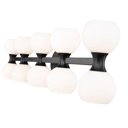 Z-Lite Artemis 7" 10-Light Matte Black and Matte Opal Glass Shade Vanity Light