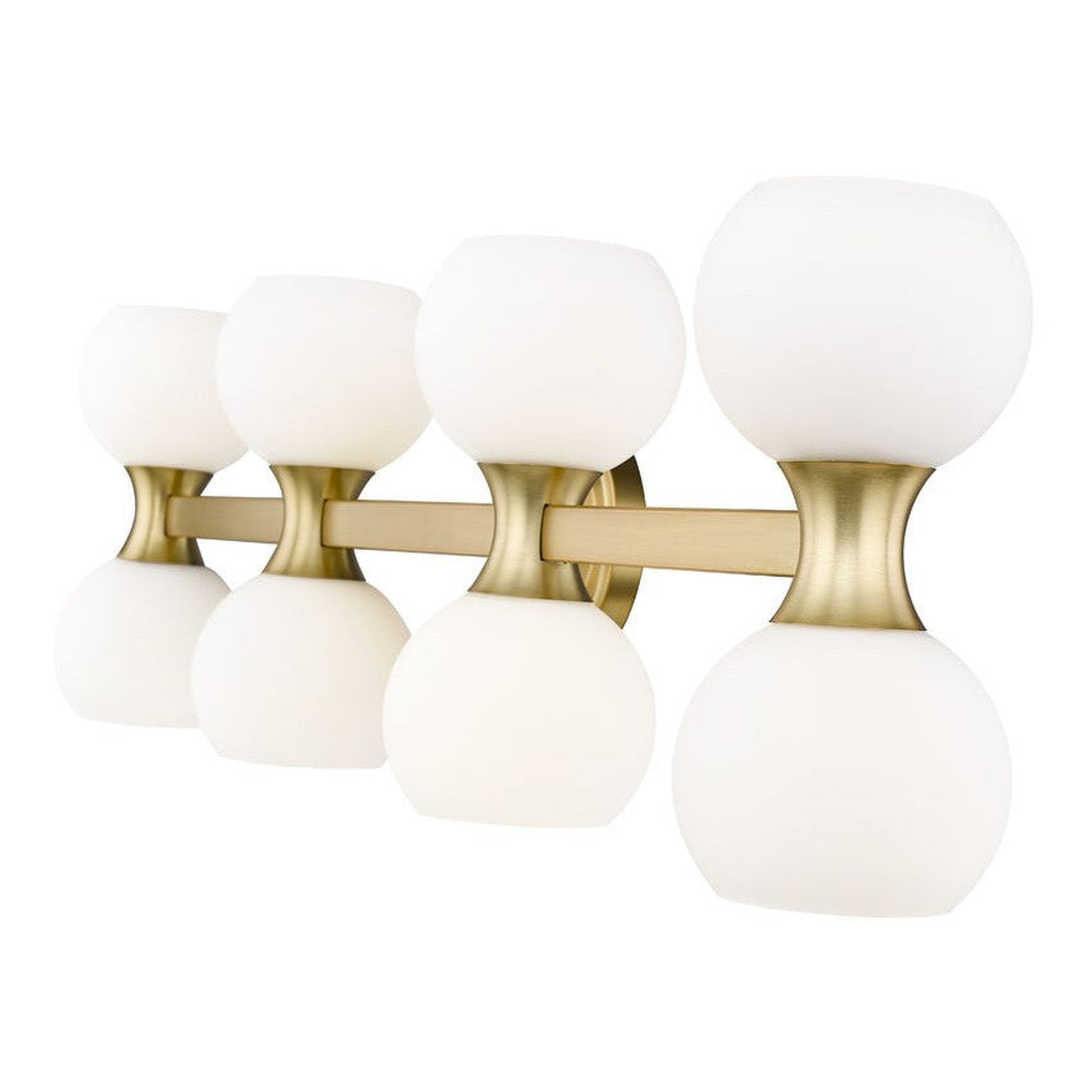 Z-Lite Artemis 7" 8-Light Modern Gold and Matte Opal Glass Shade Vanity Light