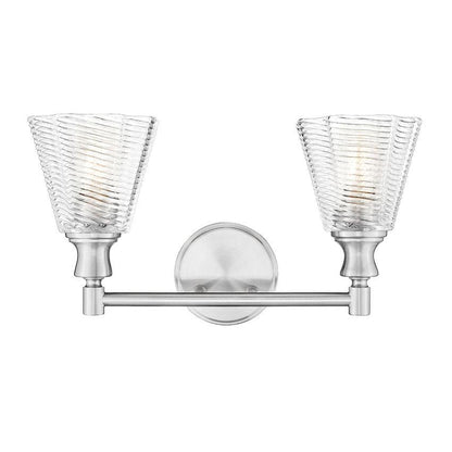 Z-Lite Auden 18" 2-Light Brushed Nickel Steel Frame Clear Glass Shade Vanity Light