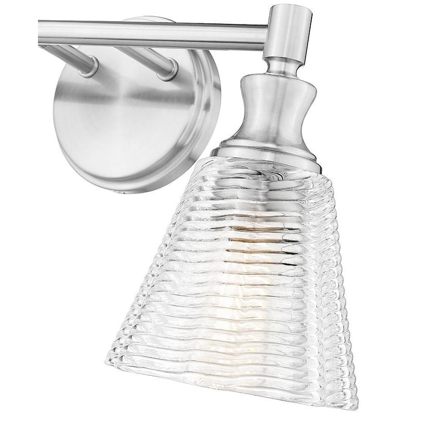 Z-Lite Auden 18" 2-Light Brushed Nickel Steel Frame Clear Glass Shade Vanity Light