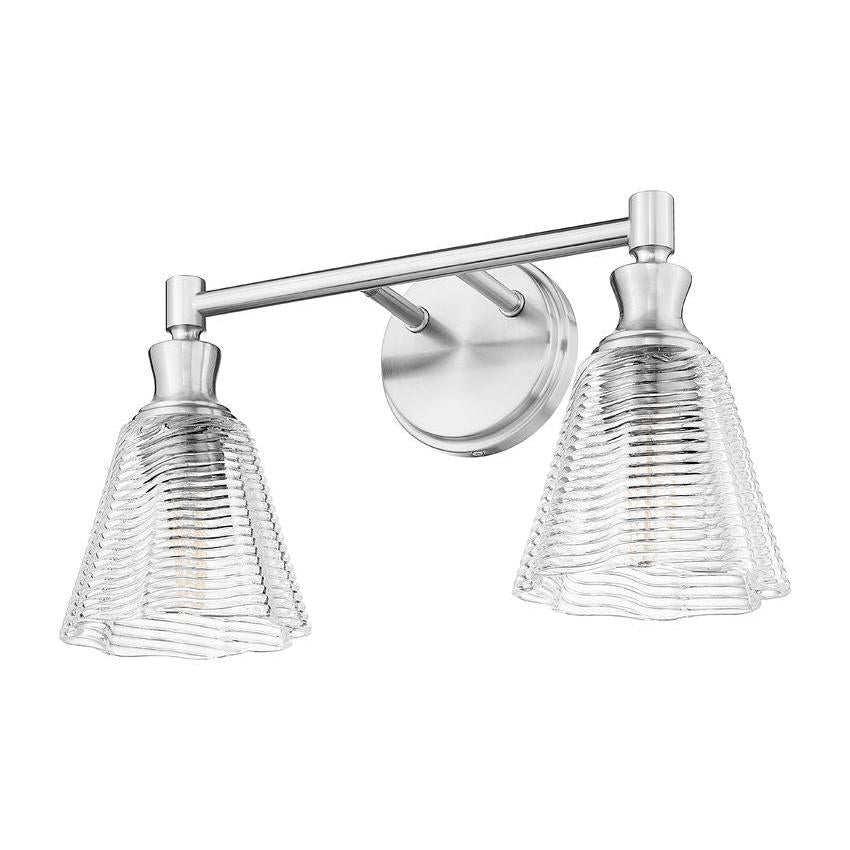 Z-Lite Auden 18" 2-Light Brushed Nickel Steel Frame Clear Glass Shade Vanity Light
