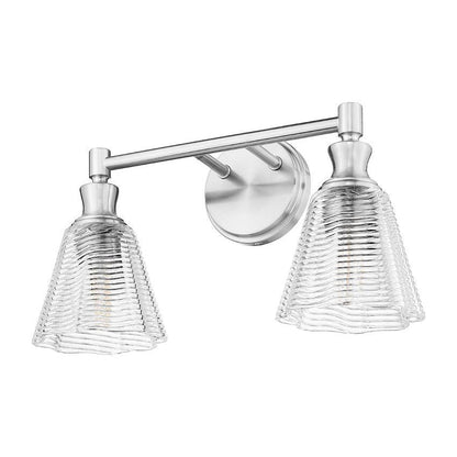 Z-Lite Auden 18" 2-Light Brushed Nickel Steel Frame Clear Glass Shade Vanity Light