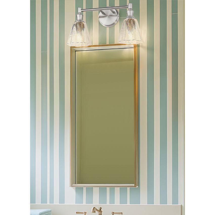 Z-Lite Auden 18" 2-Light Brushed Nickel Steel Frame Clear Glass Shade Vanity Light