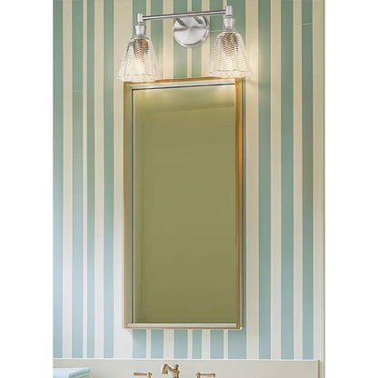 Z-Lite Auden 18" 2-Light Brushed Nickel Steel Frame Clear Glass Shade Vanity Light
