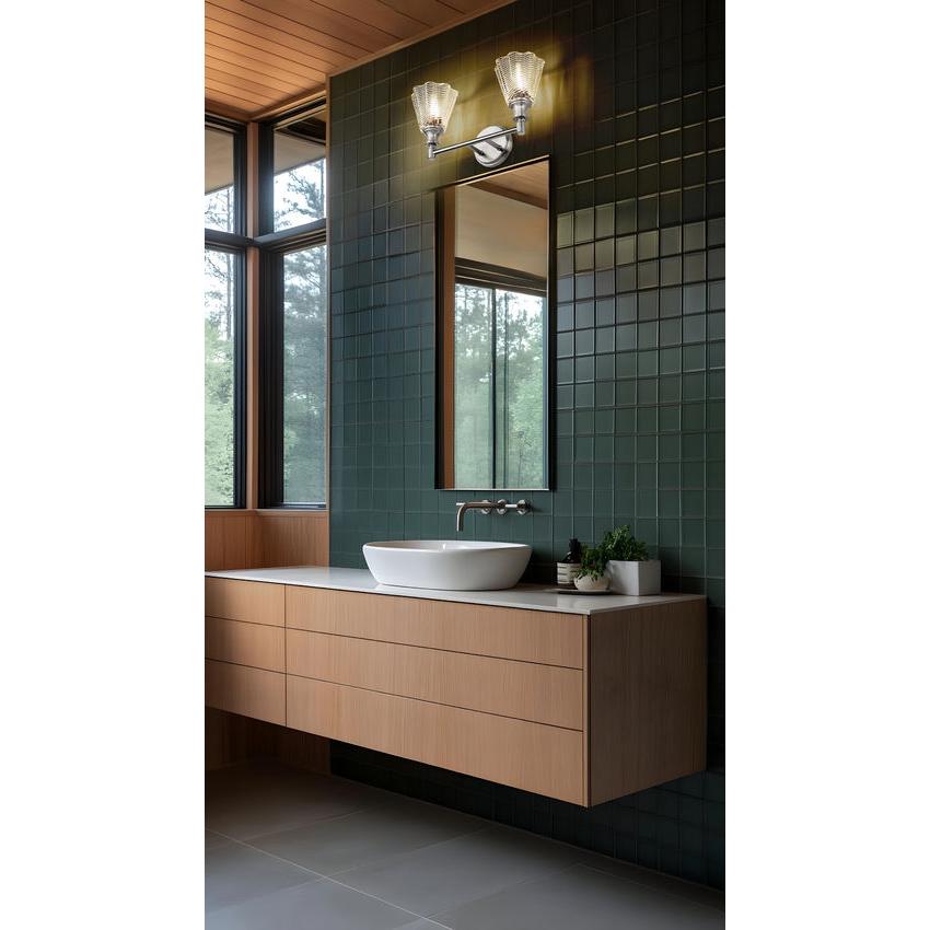 Z-Lite Auden 18" 2-Light Brushed Nickel Steel Frame Clear Glass Shade Vanity Light