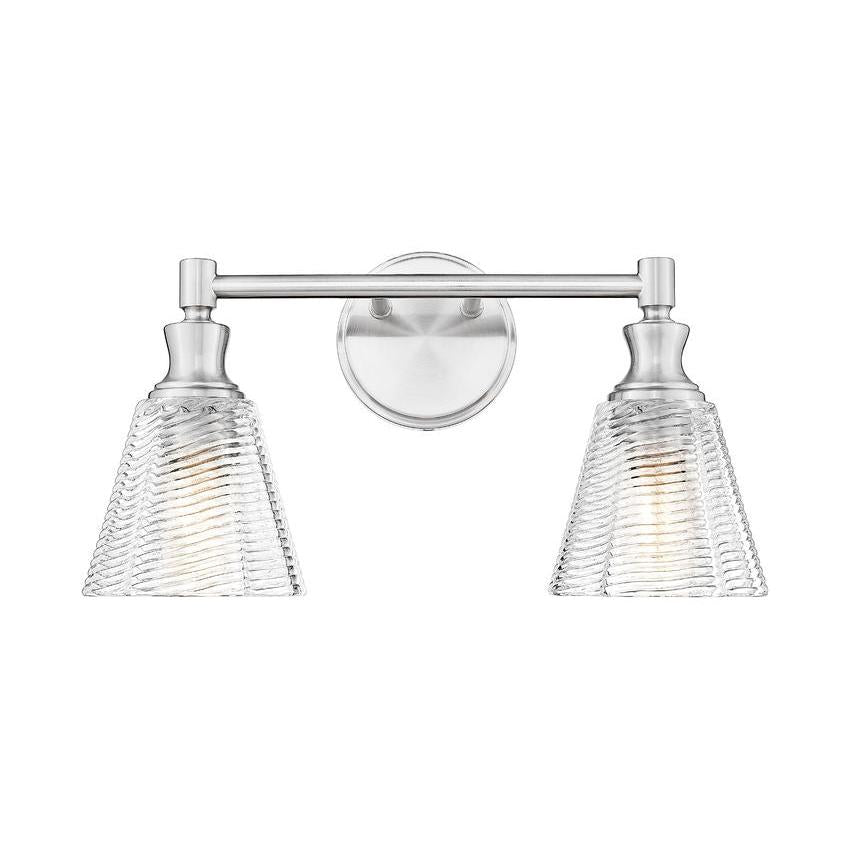 Z-Lite Auden 18" 2-Light Brushed Nickel Steel Frame Clear Glass Shade Vanity Light