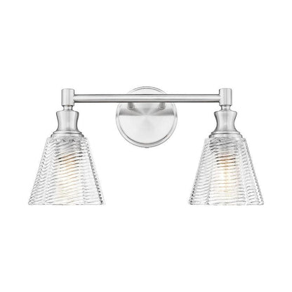 Z-Lite Auden 18" 2-Light Brushed Nickel Steel Frame Clear Glass Shade Vanity Light