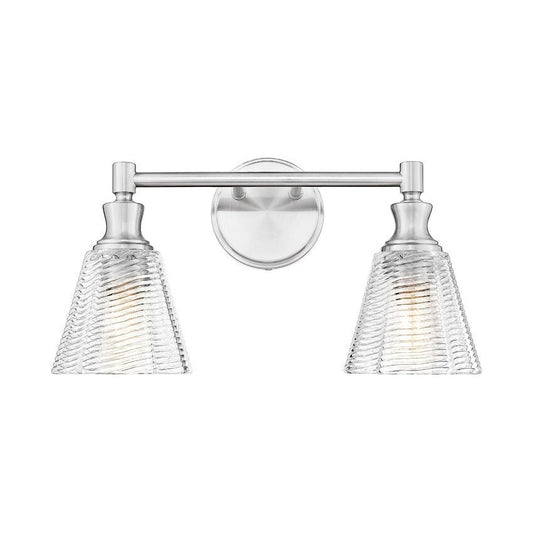 Z-Lite Auden 18" 2-Light Brushed Nickel Steel Frame Clear Glass Shade Vanity Light