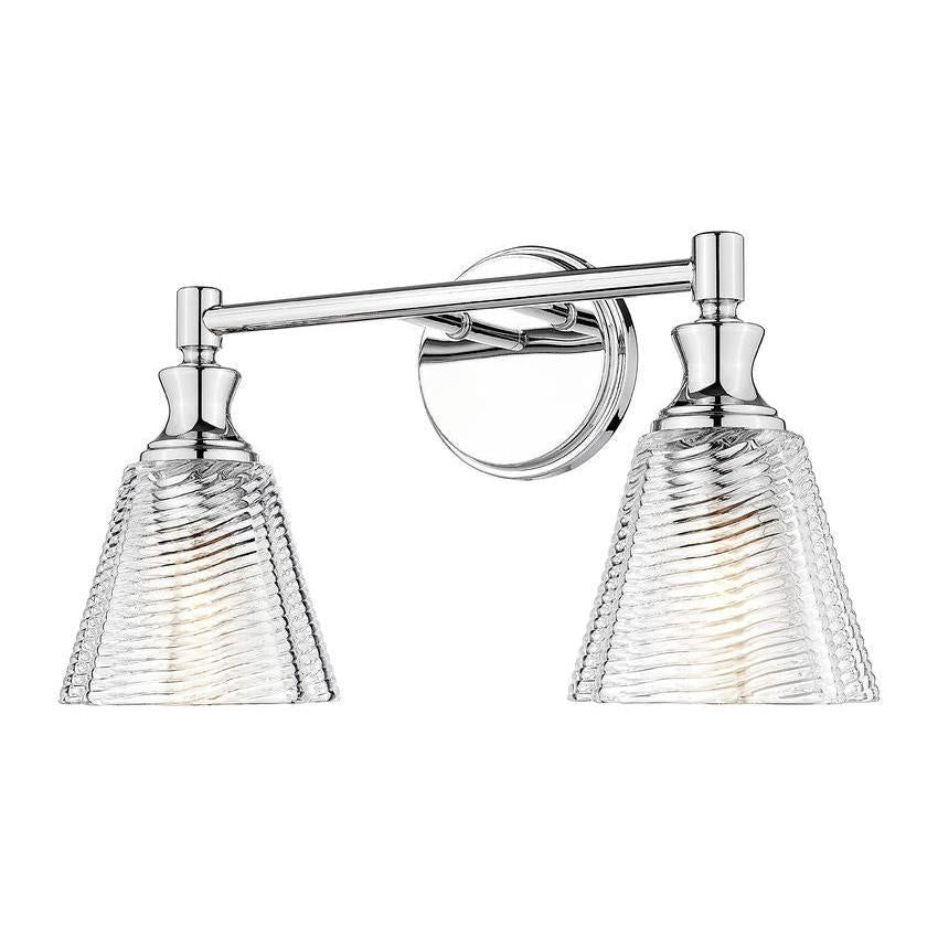Z-Lite Auden 18" 2-Light Chrome Steel Frame Clear Glass Shade Vanity Light