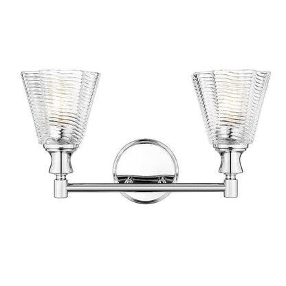 Z-Lite Auden 18" 2-Light Chrome Steel Frame Clear Glass Shade Vanity Light